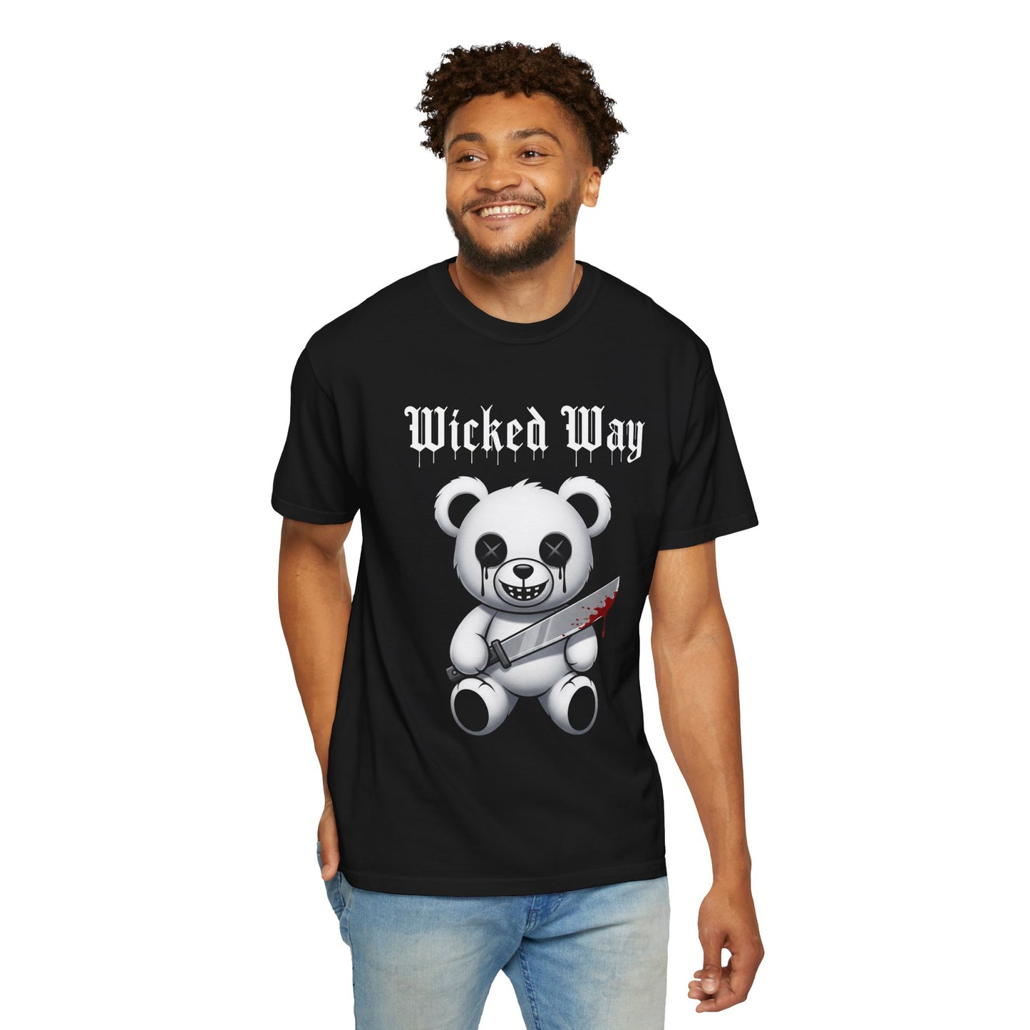 Limited Edition "Wicked Way" Machete Teddy 'Happy' Graphic T-Shirt