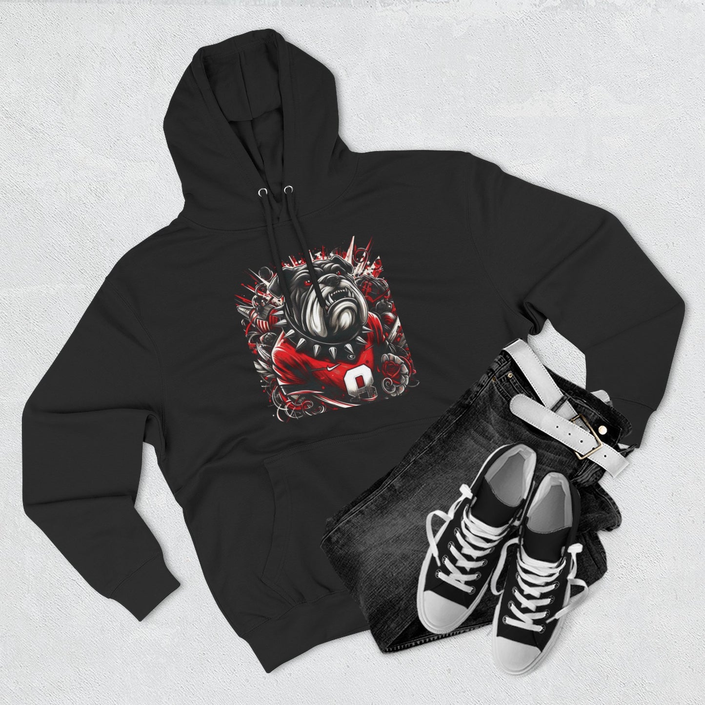 'Georgia Bulldog Cool Portrait' Three-Panel Fleece Hoodie