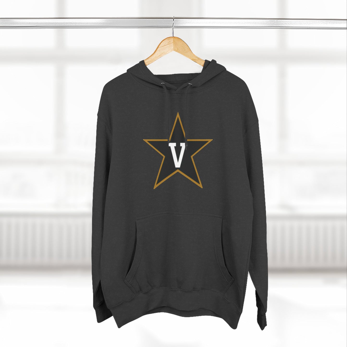 'Vanderbilt V Star' Three-Panel Fleece Hoodie