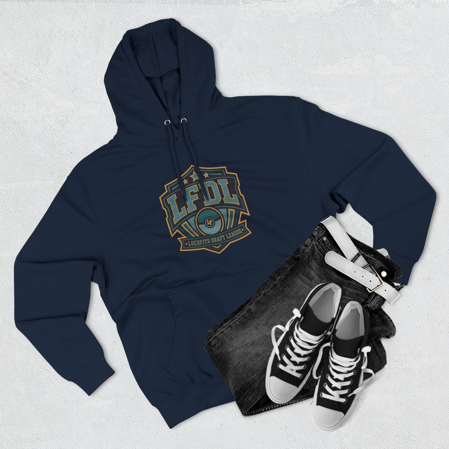 LocoFits Draft League North Carolina Three-Panel Fleece Hoodie