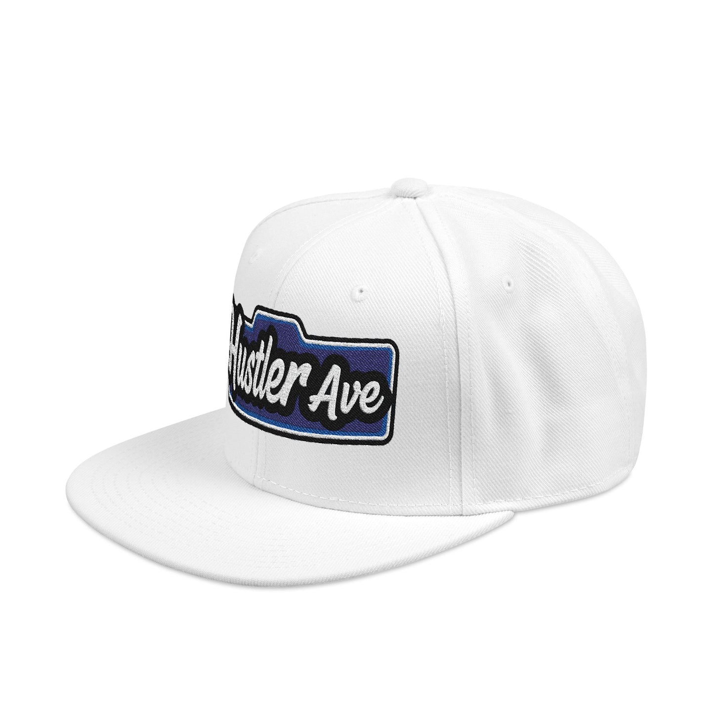 "Hustler Ave" Blue Logo Snapback Hat