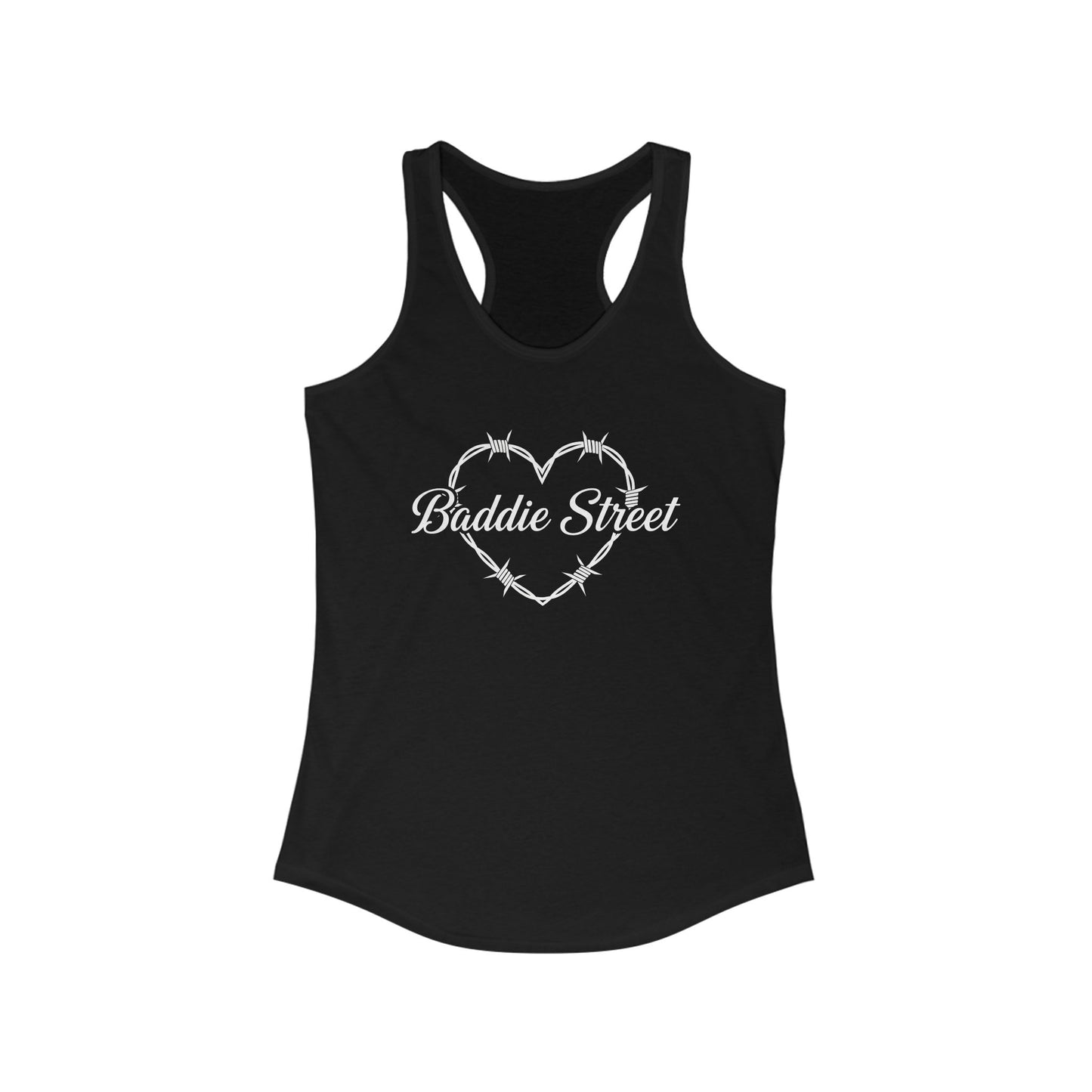 Exclusive "Baddie Street" Heart of Barbed Wire Woman's Racerback Tank Top