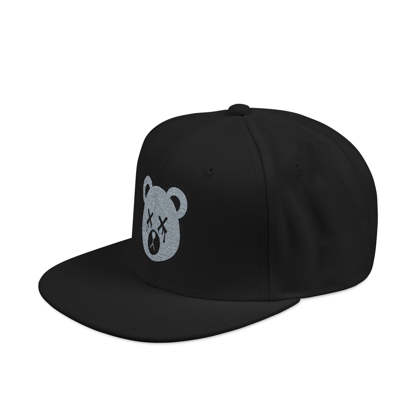 "Wicked Way" Silver & Black Deady Bear Head Logo Snapback