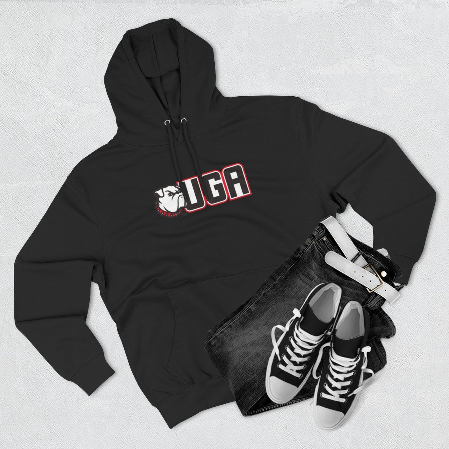 'UGA' Three-Panel Fleece Hoodie