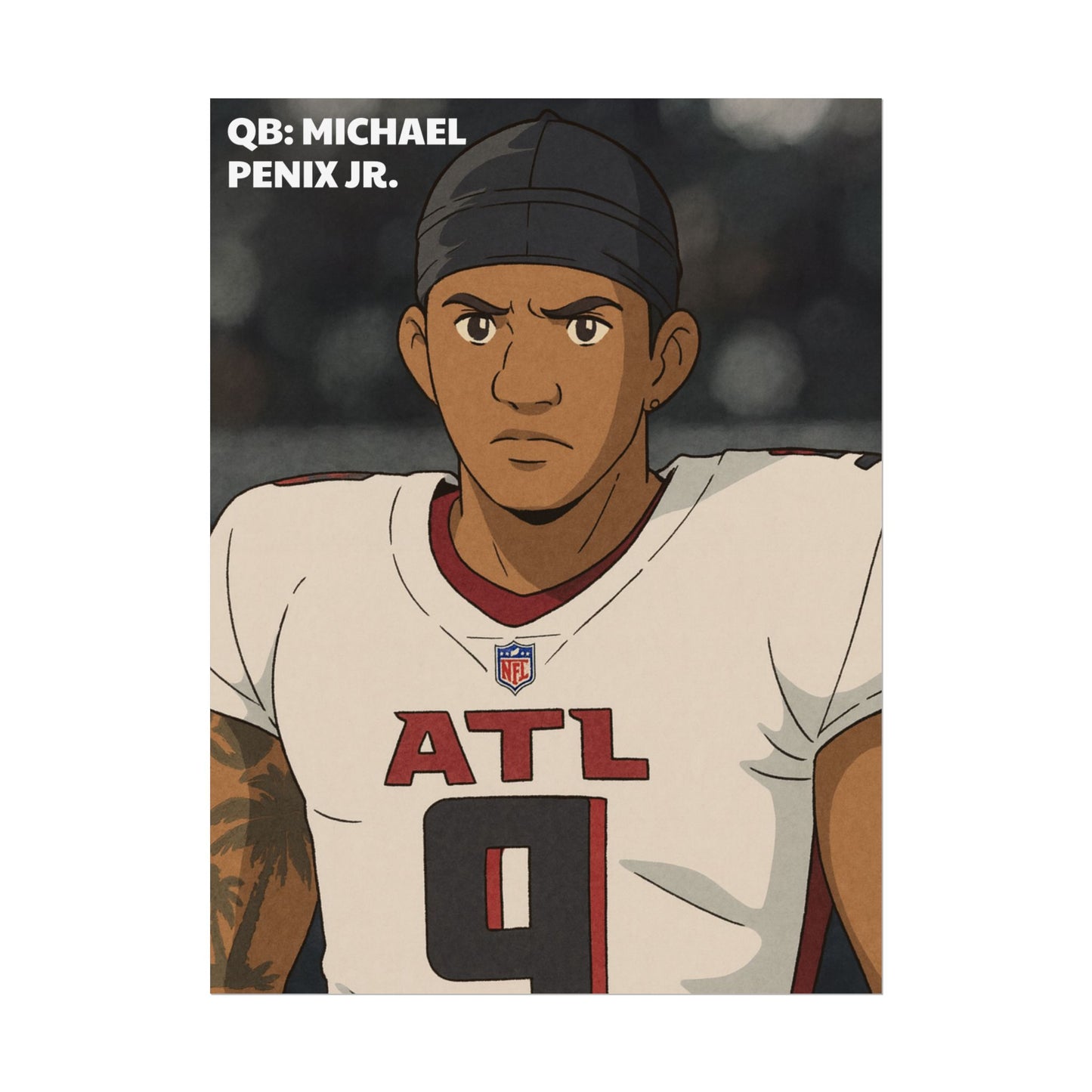 Loco Fits Anime Football 'QB: Michael Penix Jr' Poster