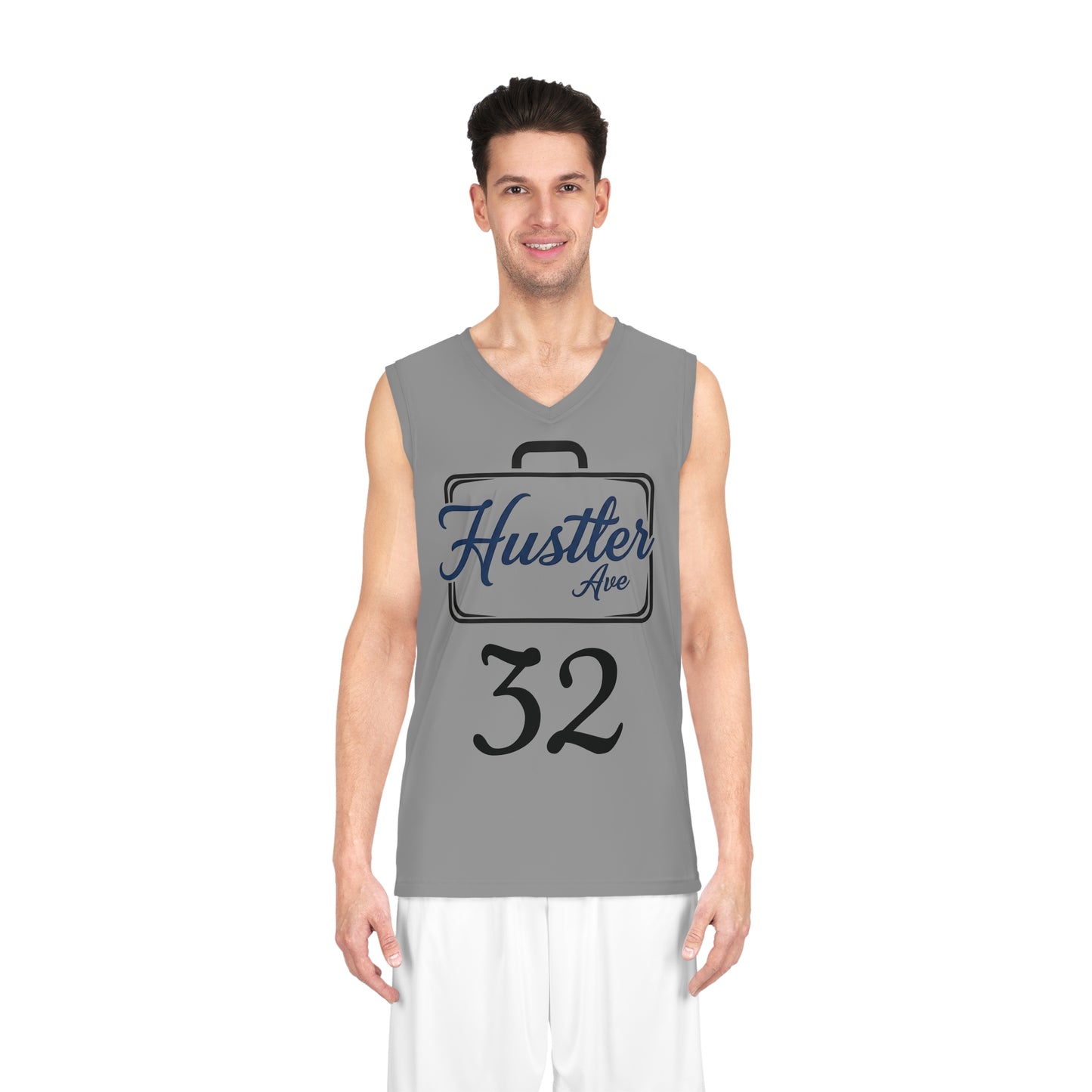 Grey "Hustler Ave" #32 All Business Alt. Basketball Jersey