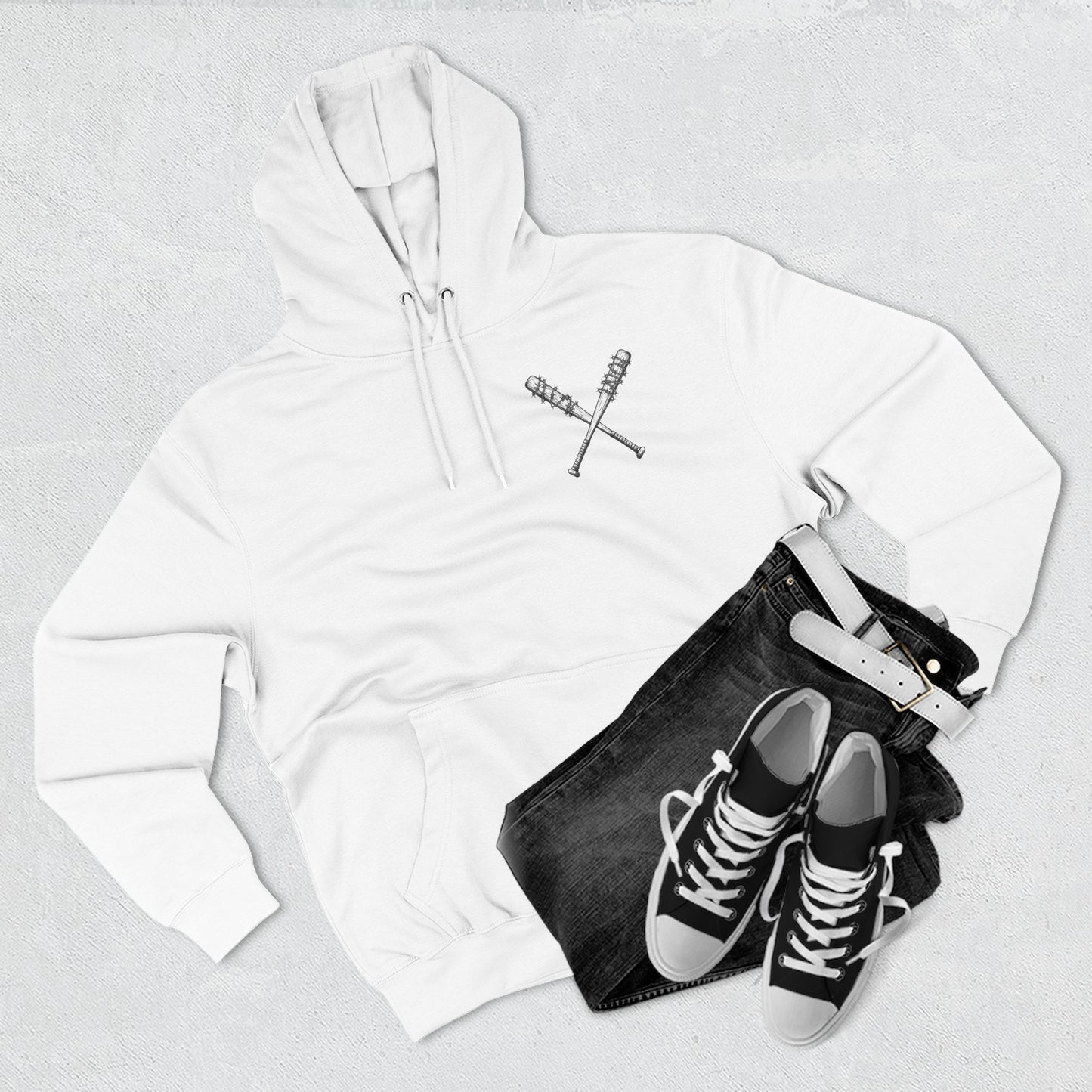 "Baddie Street" Baddie Bat V7 Medium Chest/ V8 Back Logo Fleece Hoodie