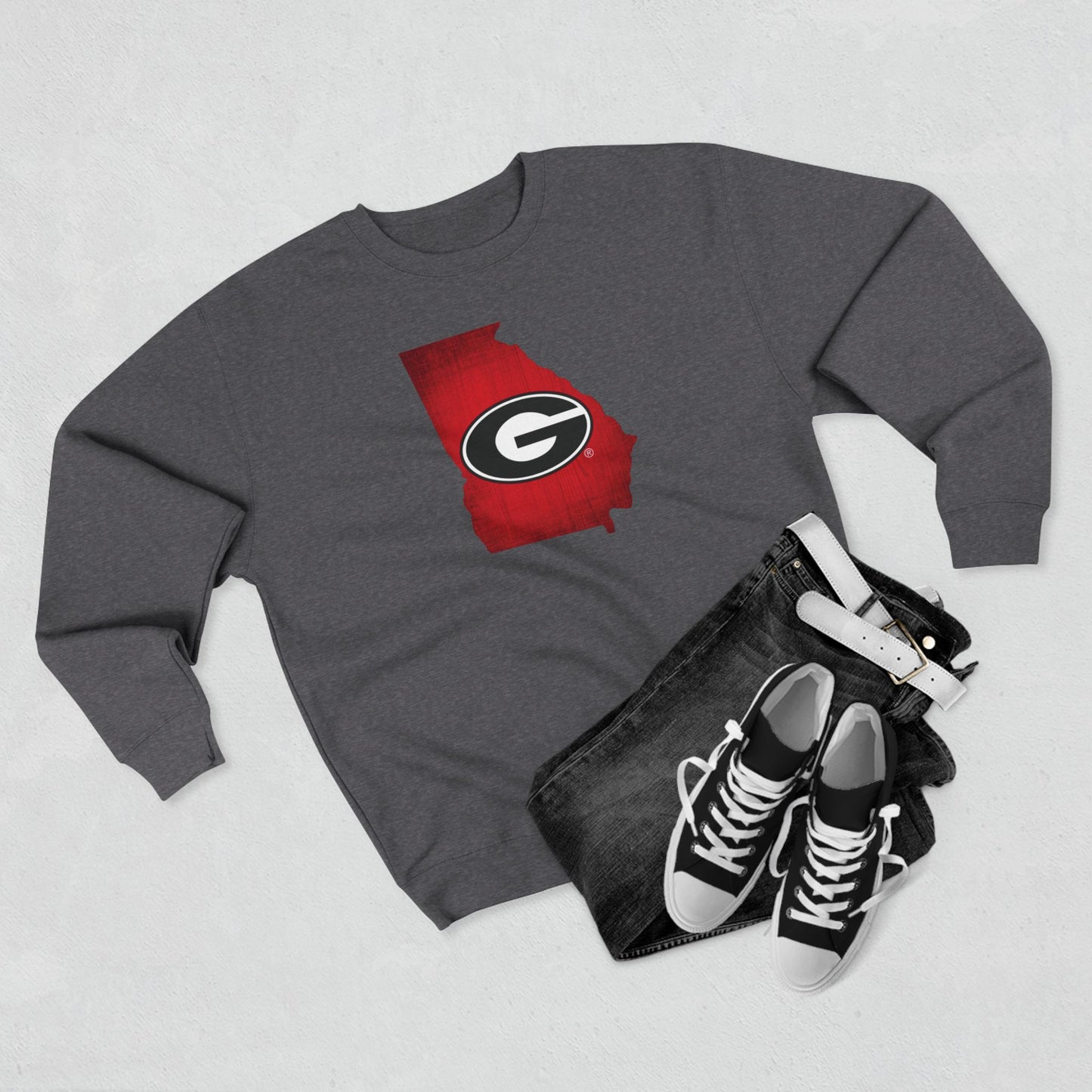 'Georgia Bulldogs State of Georgia' Cotton Crewneck Sweatshirt