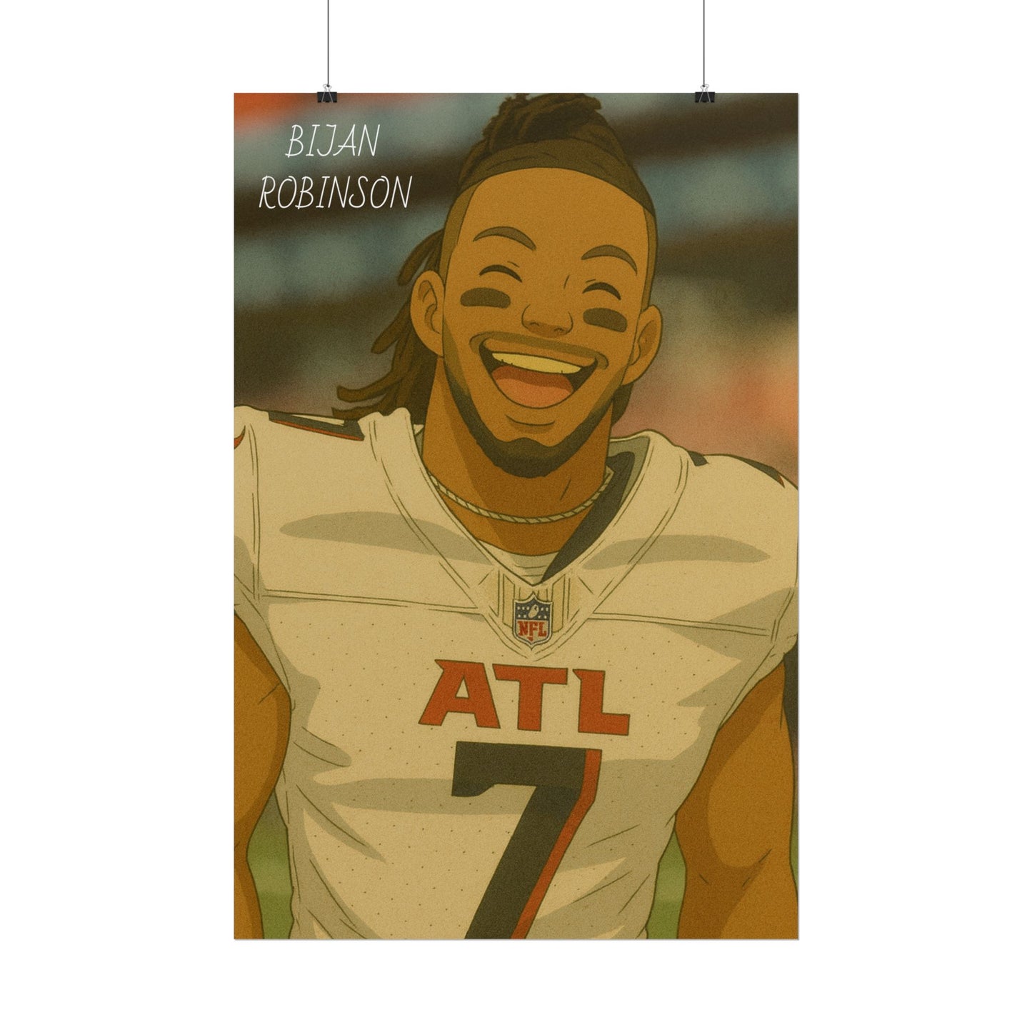 Loco Fits Anime Football 'Happy Bijan Robinson' Poster