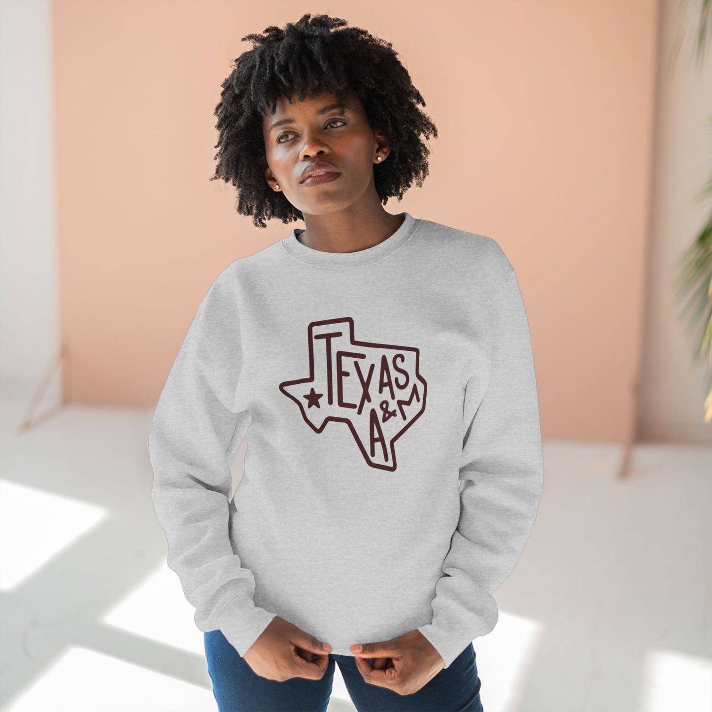 'Texas A&M State of Texas' Cotton Crewneck Sweatshirt