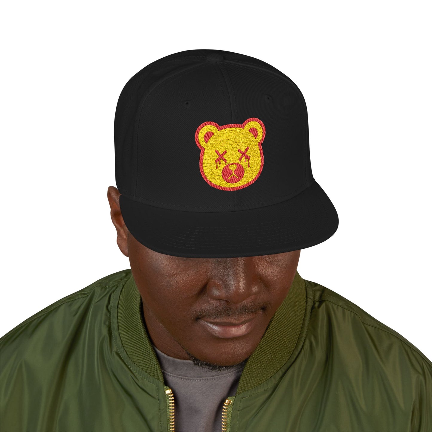 "Wicked Way" Deady Bear Head Red & Yellow Snapback