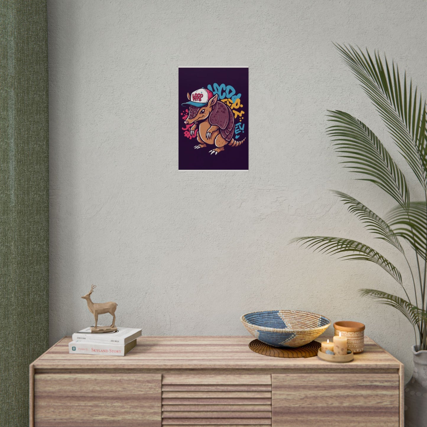 Colorful Loco Fits Armadillo Art Print - Loco Fits Rolled Poster