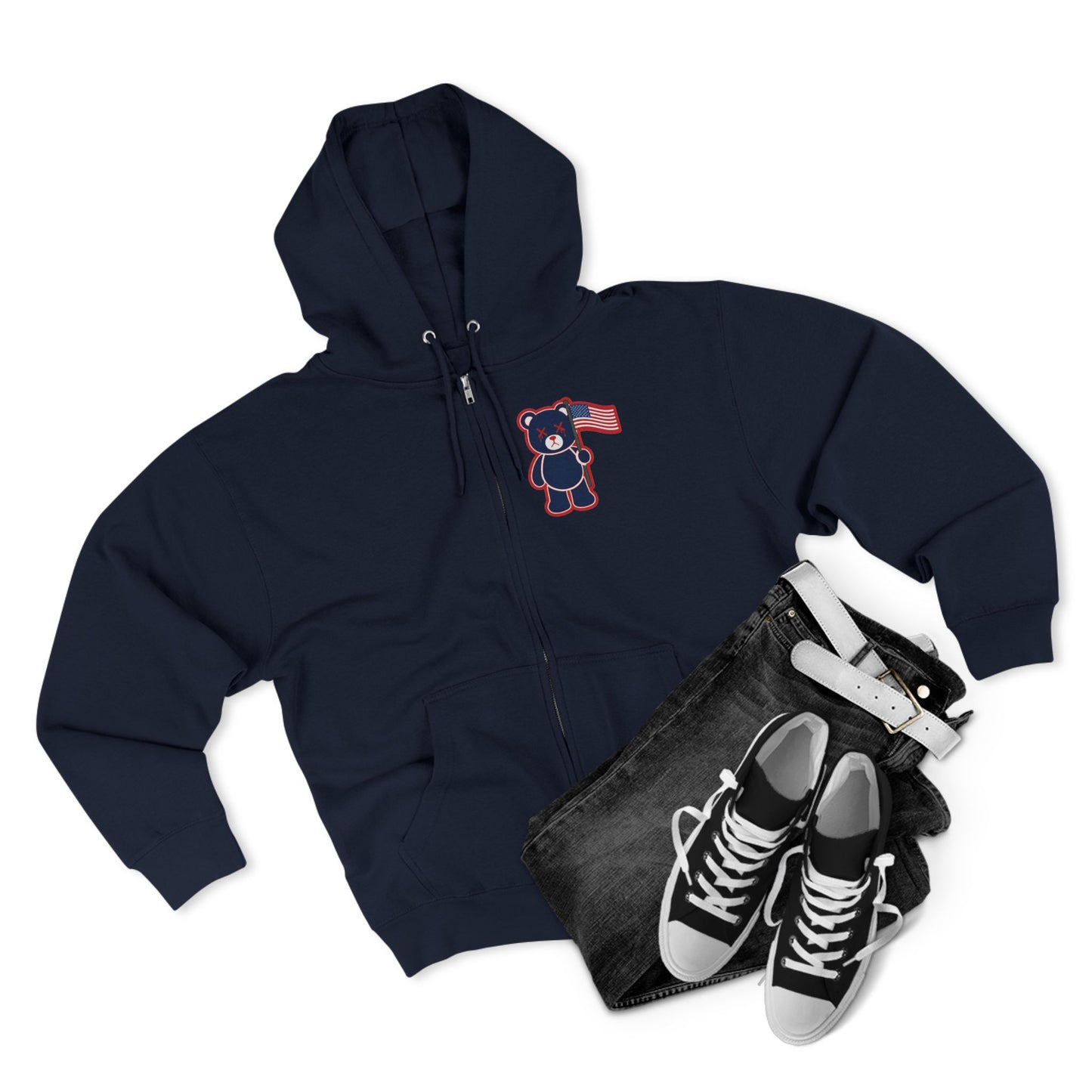 "Wicked Way" Nation Deady Bear U.S.A. Football Zip Hoodie