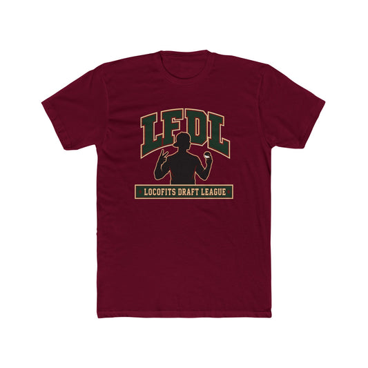 LocoFits Draft League RI Portrait Silhouette Logo Cotton Crew Tee