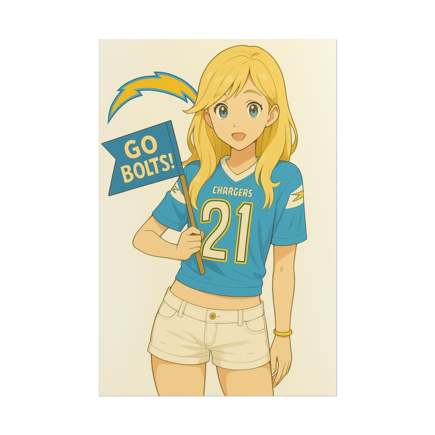 Loco Fits Anime Girls 'Chargers Girl 2' Poster