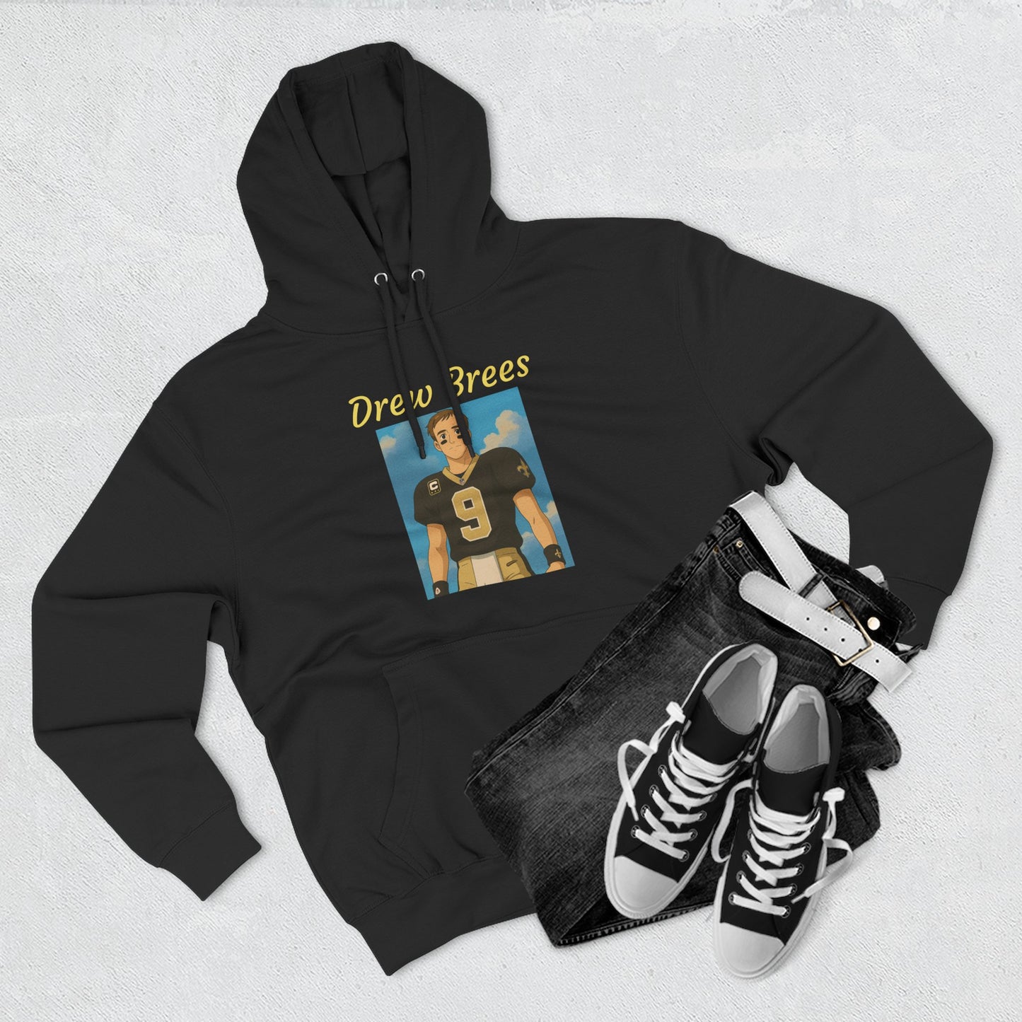 Anime Football 'Drew Brees' Three-Panel Fleece Hoodie