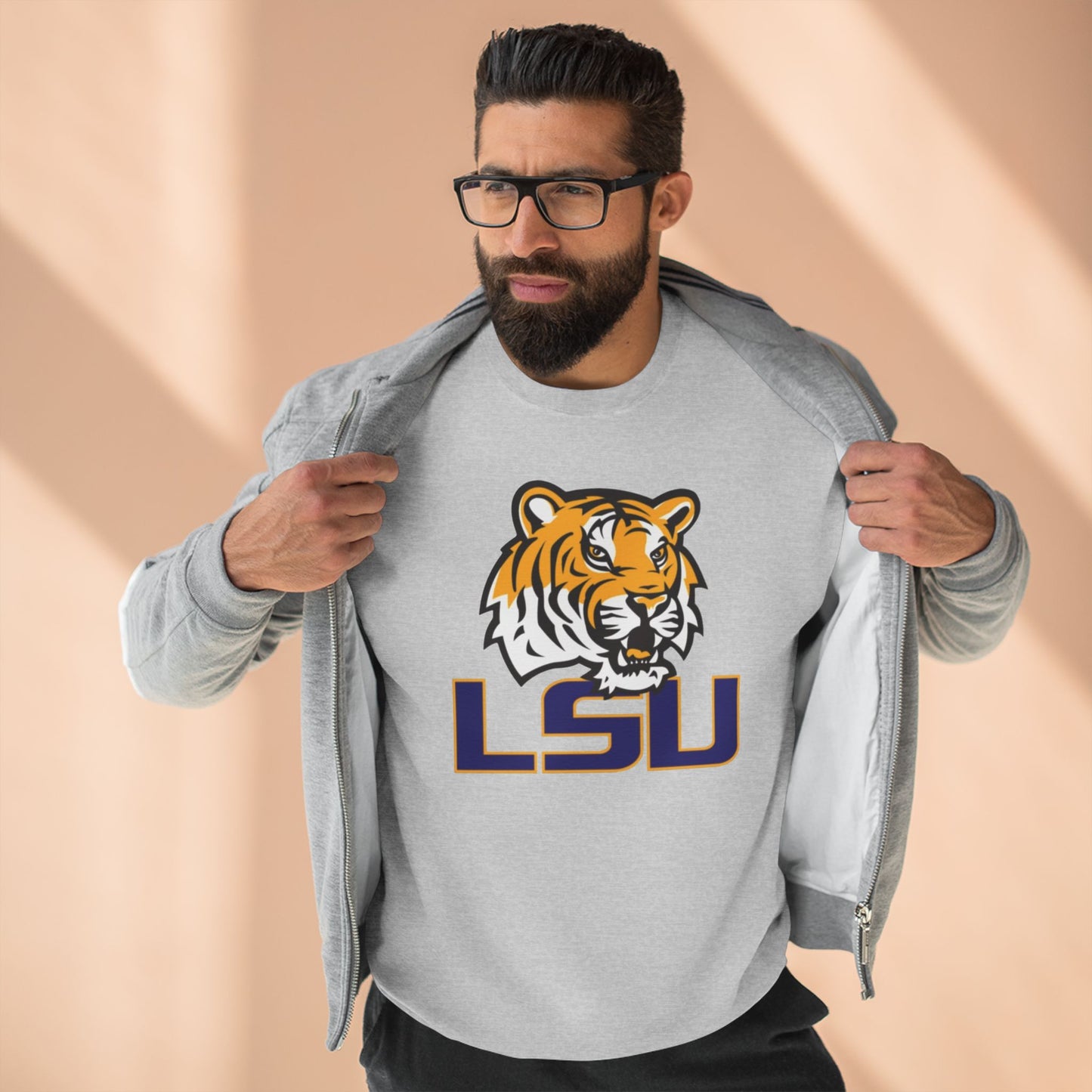 'LSU Tigers Head' Cotton Crewneck Sweatshirt