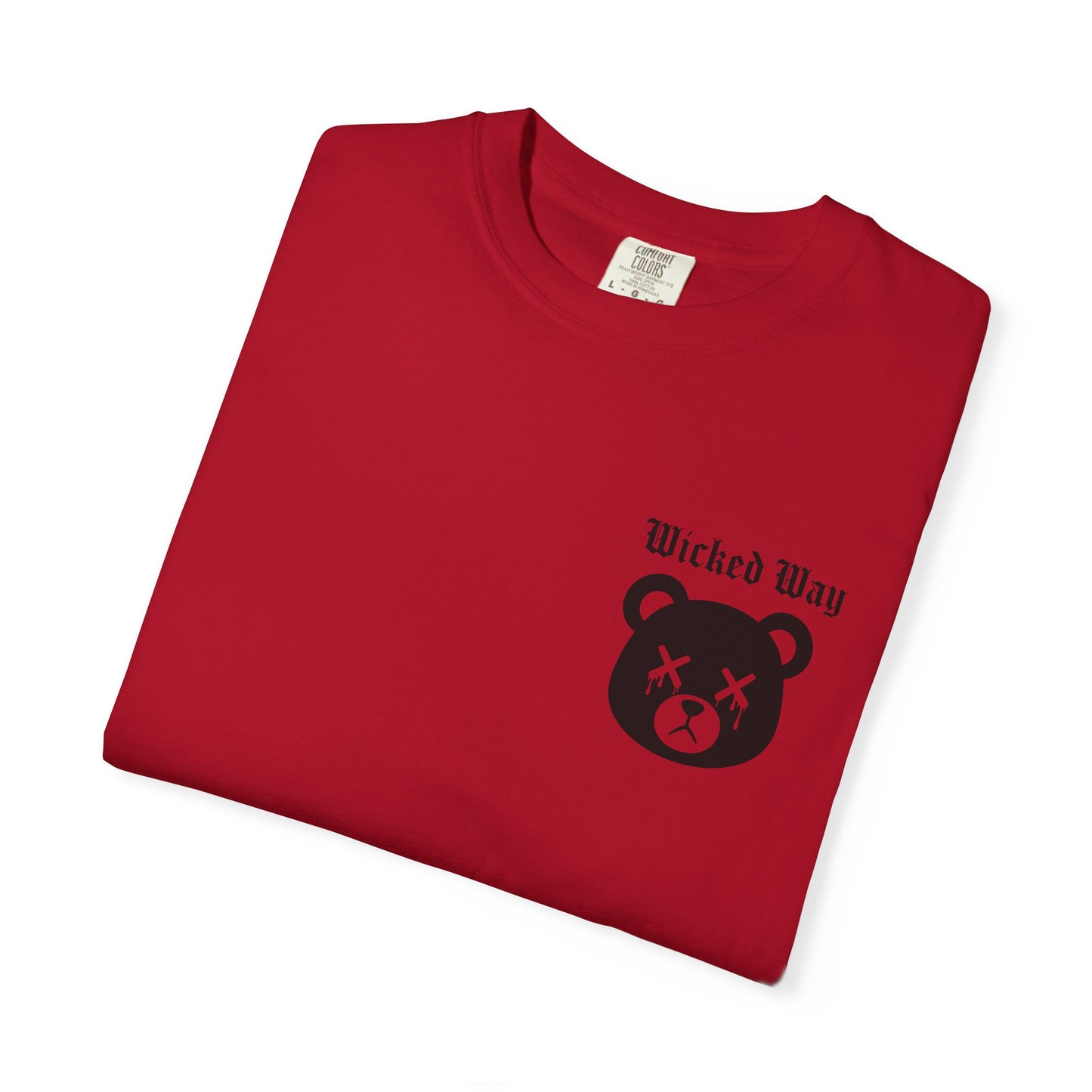 "Wicked Way" Dead Bear Head Pocket Logo Graphic T-Shirt (Multi Color Options)