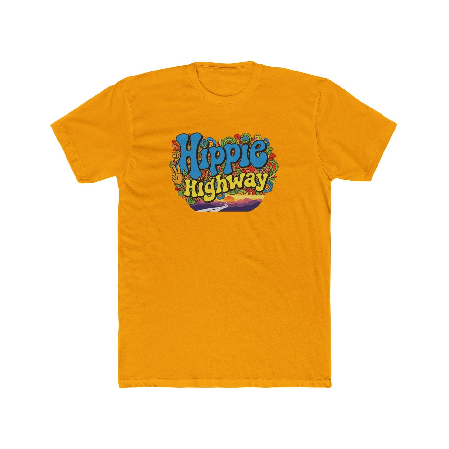 "Hippie Highway" Open Mind Open Road Cotton Crew Tee