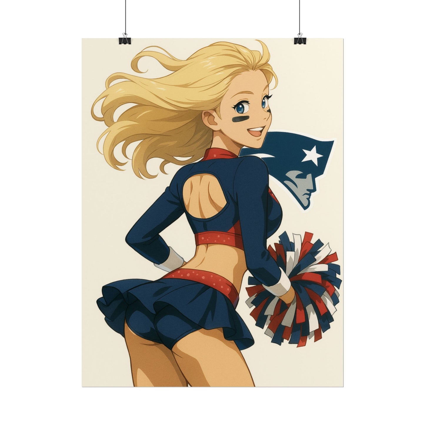 Loco Fits Anime Girls 'Patriots Cheerleader 1' Poster
