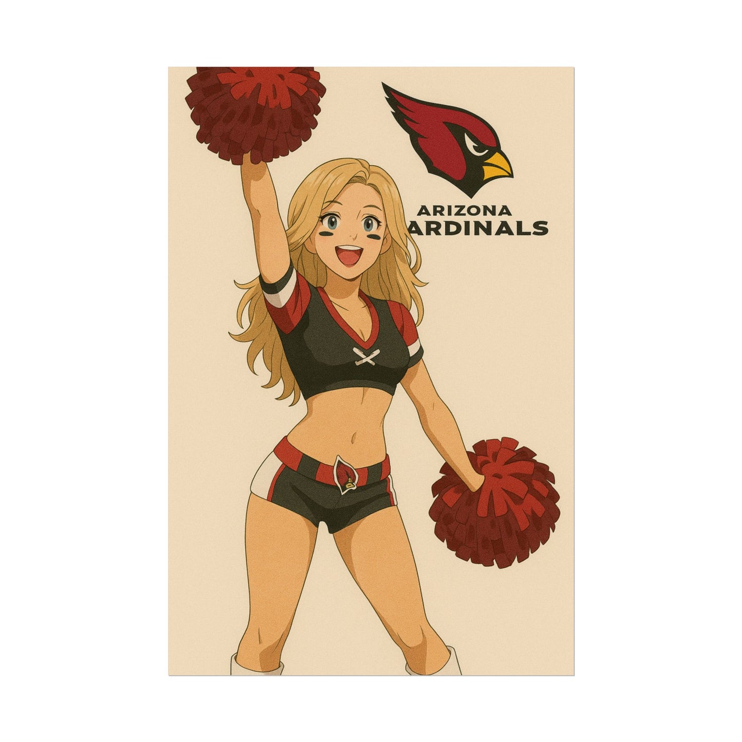 Loco Fits Anime Girls 'Cardinals Cheerleader 1' Poster