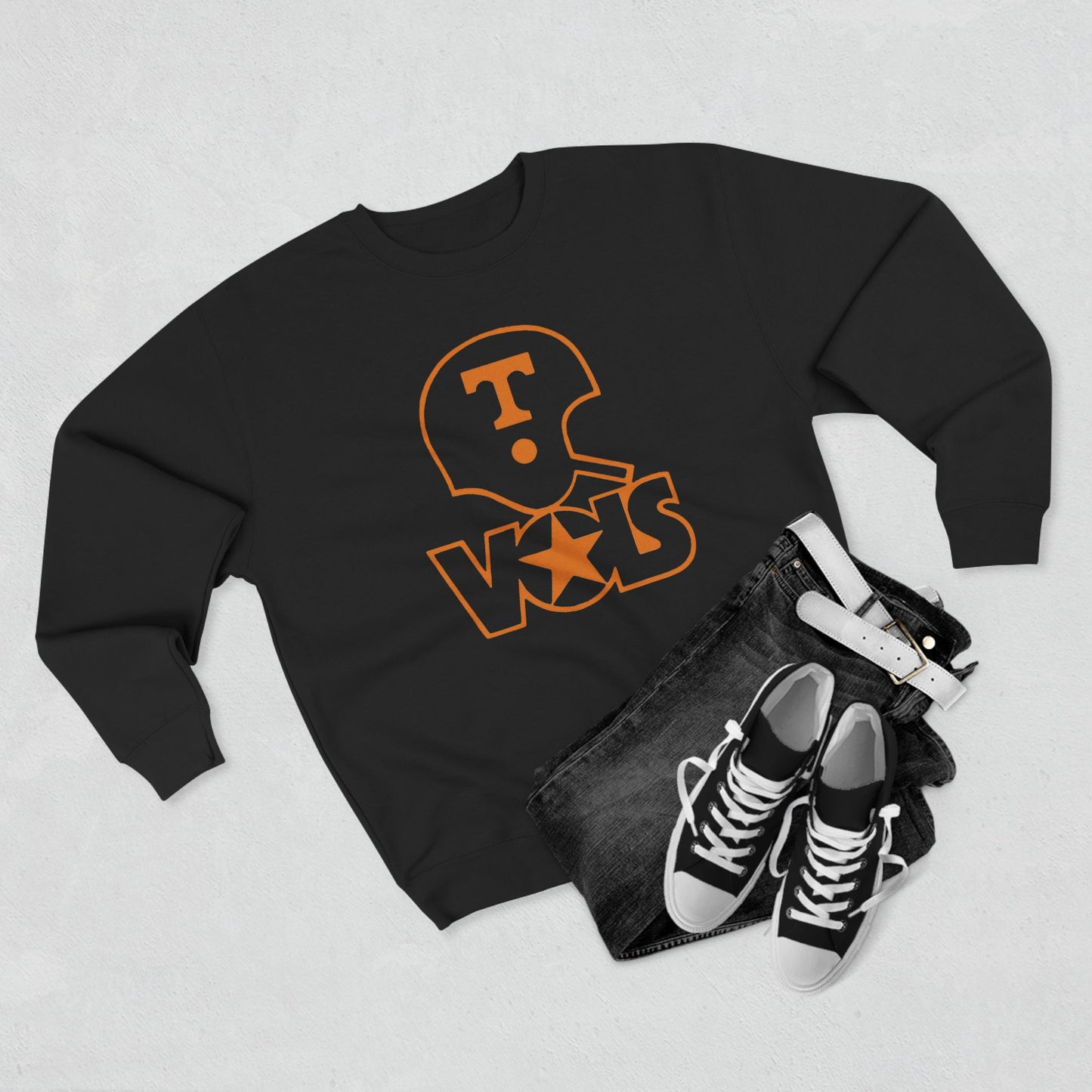 'Vols Football Helmet' Cotton Crewneck Sweatshirt