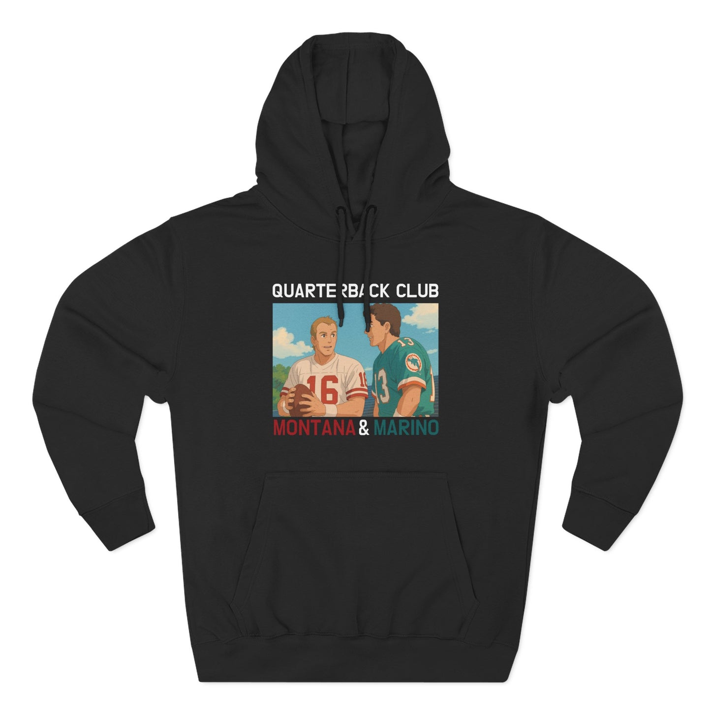 Anime Football 'Quarterback Club Montana & Marino' Three-Panel Fleece Hoodie