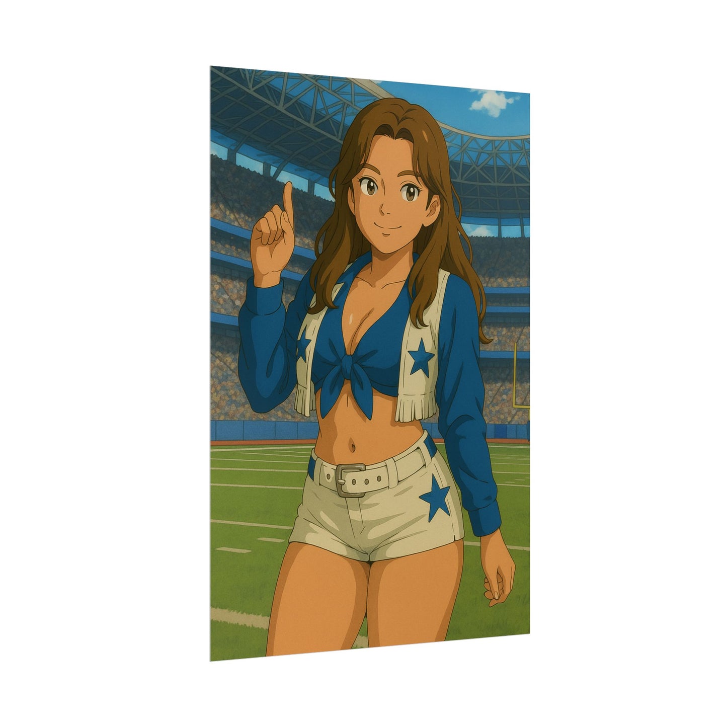 Loco Fits Anime Girls 'Cowboy Cheerleader On-Field' Poster