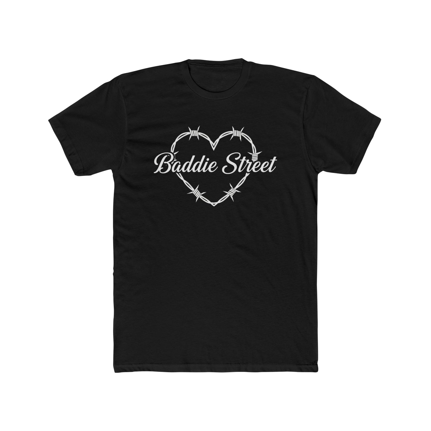 Exclusive "Baddie Street" Heart of Barbed Wire Script Graphic Tee