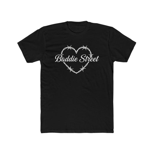 Exclusive "Baddie Street" Heart of Barbed Wire Script Graphic Tee