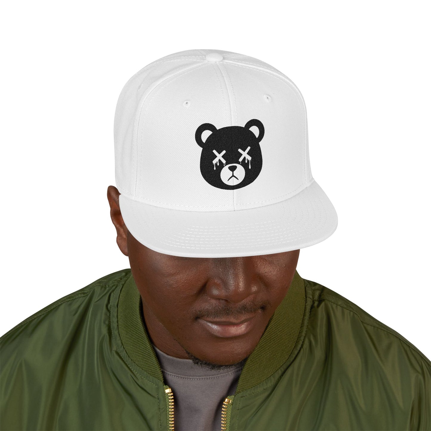 White "Wicked Way" #93 Dead Bear Head Solo Snapback