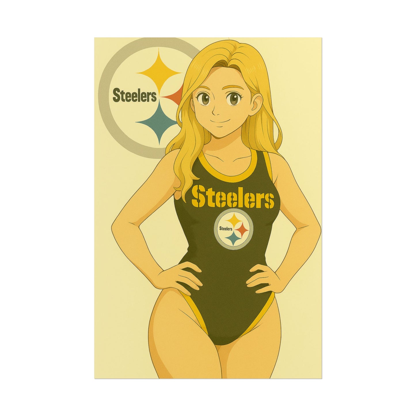 Loco Fits Anime Girls 'Steelers Girl Swimsuit' Poster