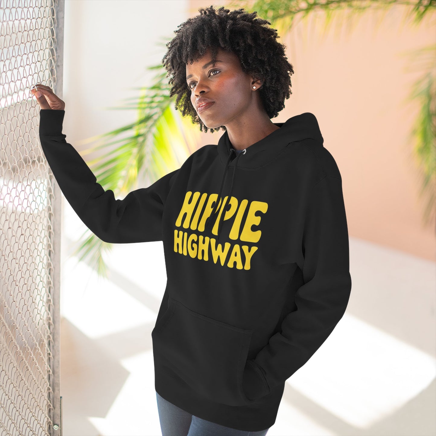 "Hippie Highway" Big Script Fleece Hoodie