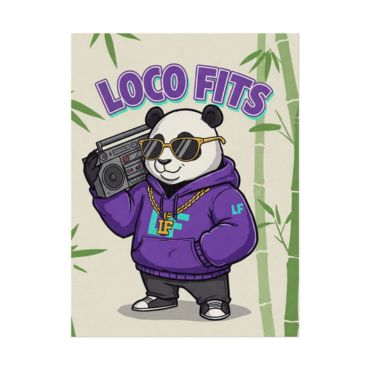 Loco Fits Boombox Bamboo Panda Poster - Cool Art Print for Trendy Decor