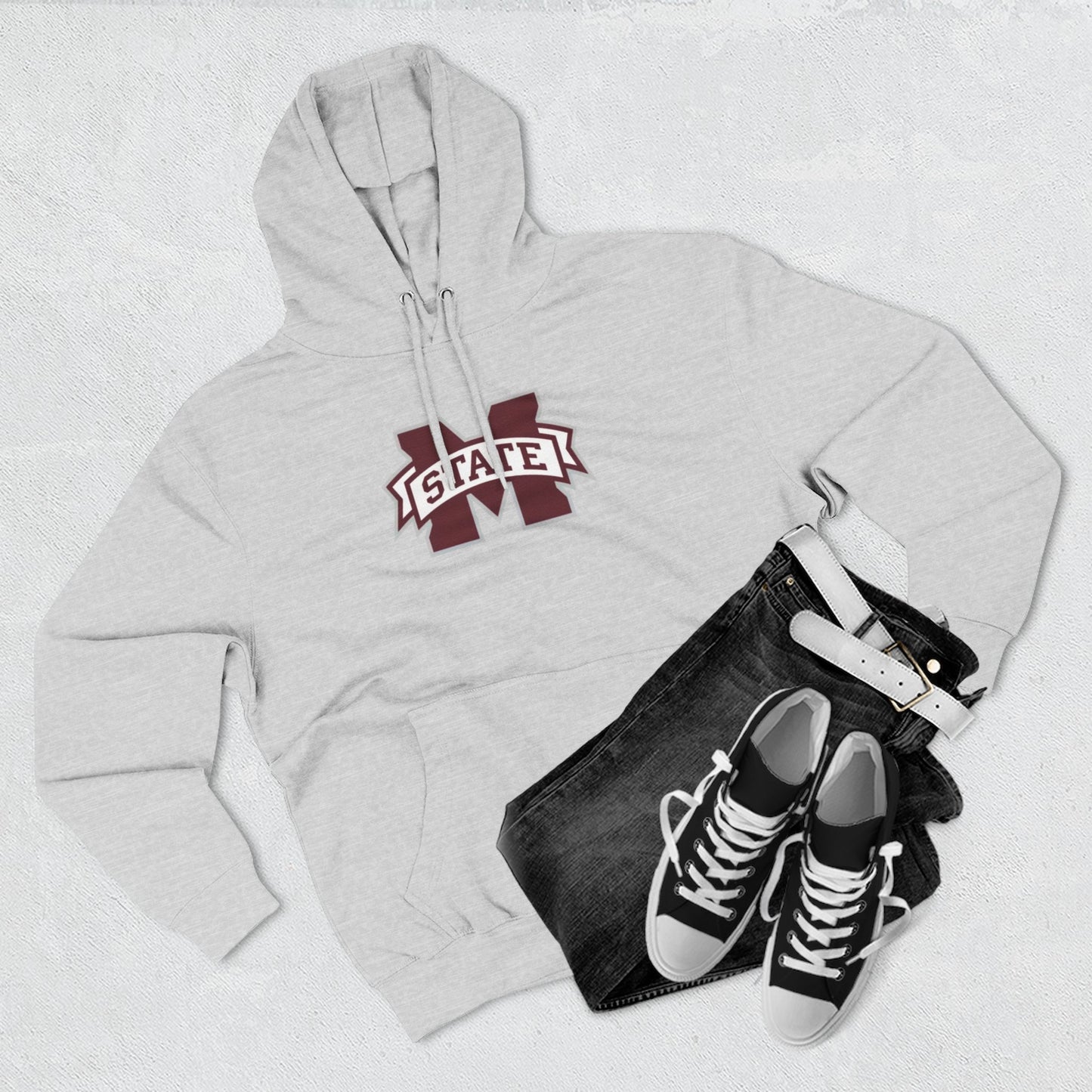 'Mississippi State M' Three-Panel Fleece Hoodie