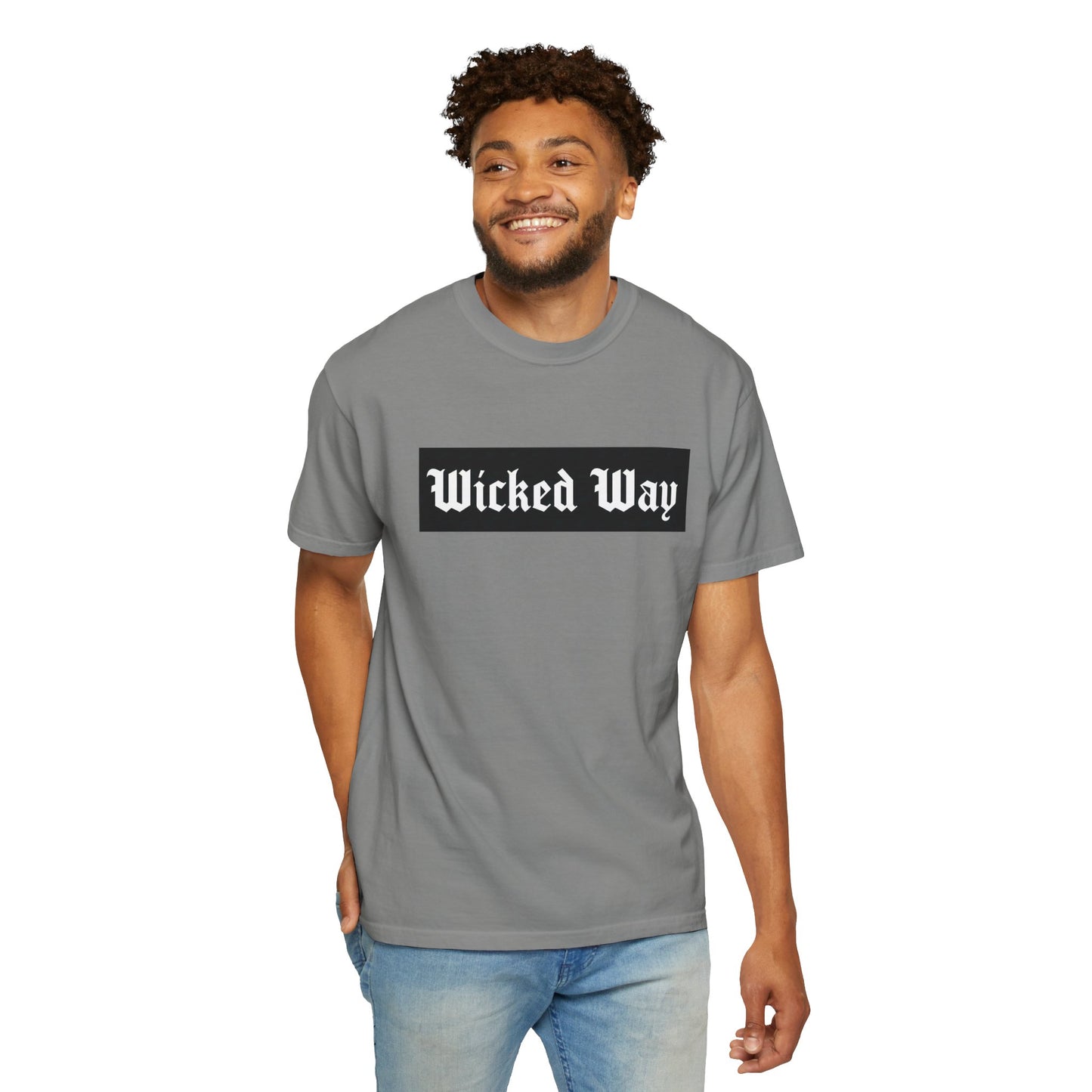 "Wicked Way" Block Gothic Lettering T-shirt