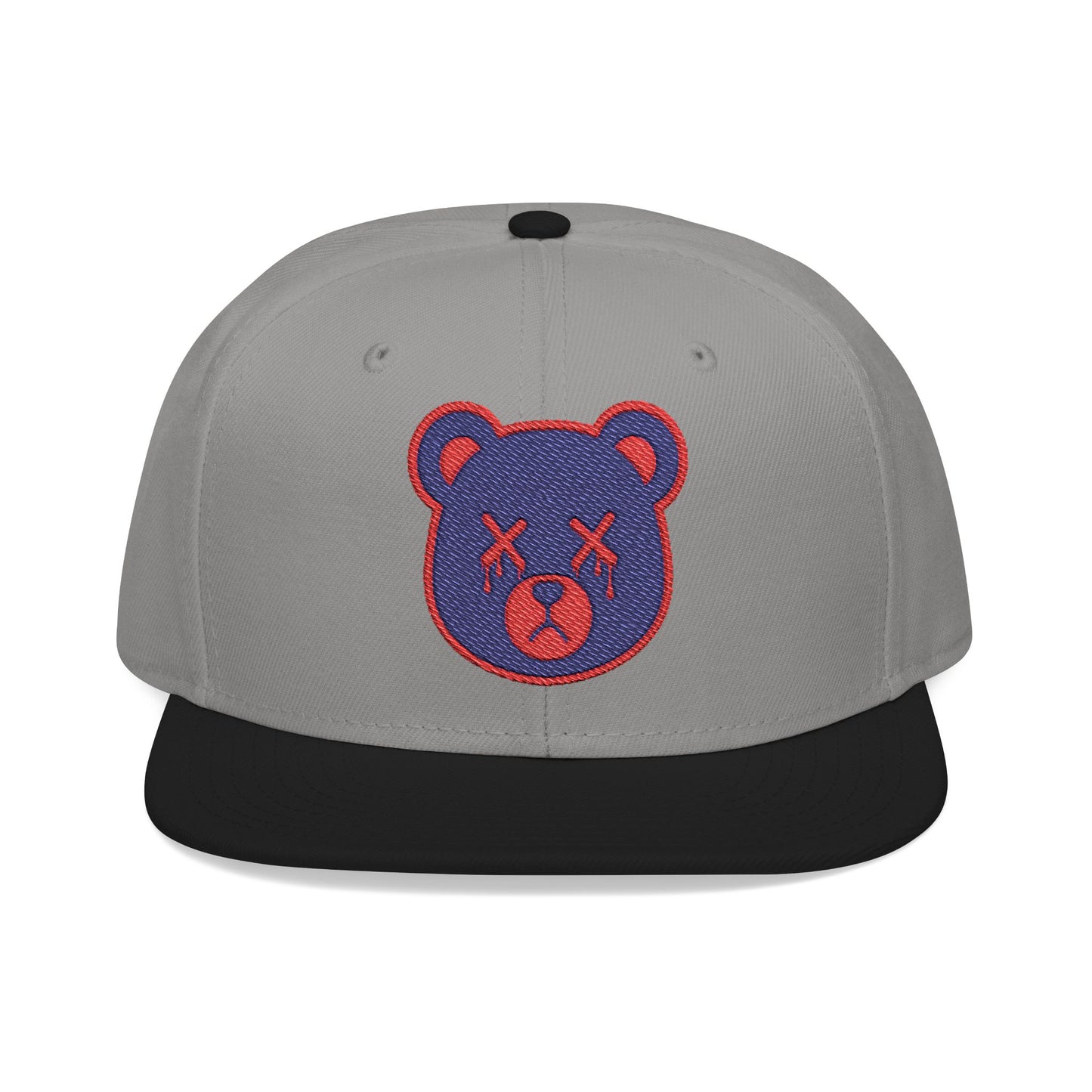 "Wicked Way" Deady Bear Head Blue & Red Snapback