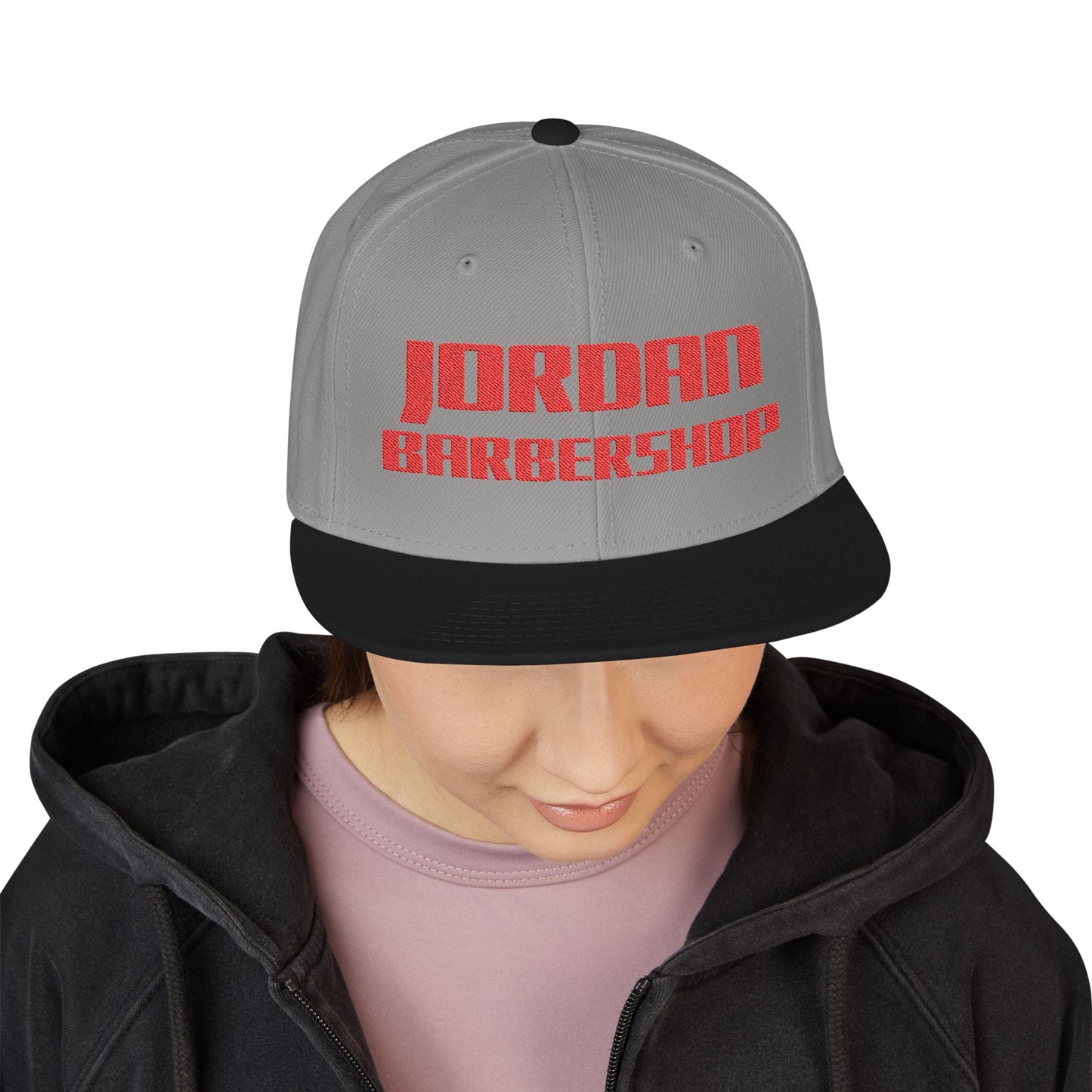 Jordan Barbershop Red Text Snapback