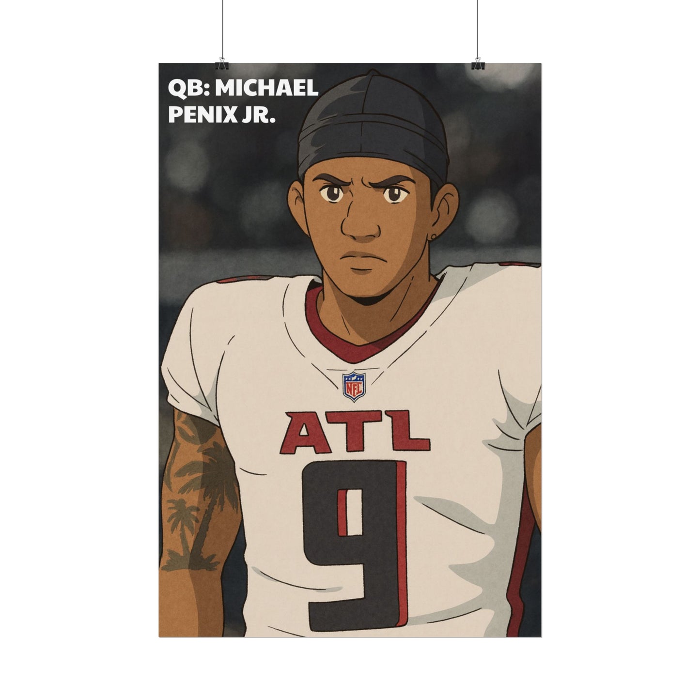 Loco Fits Anime Football 'QB: Michael Penix Jr' Poster