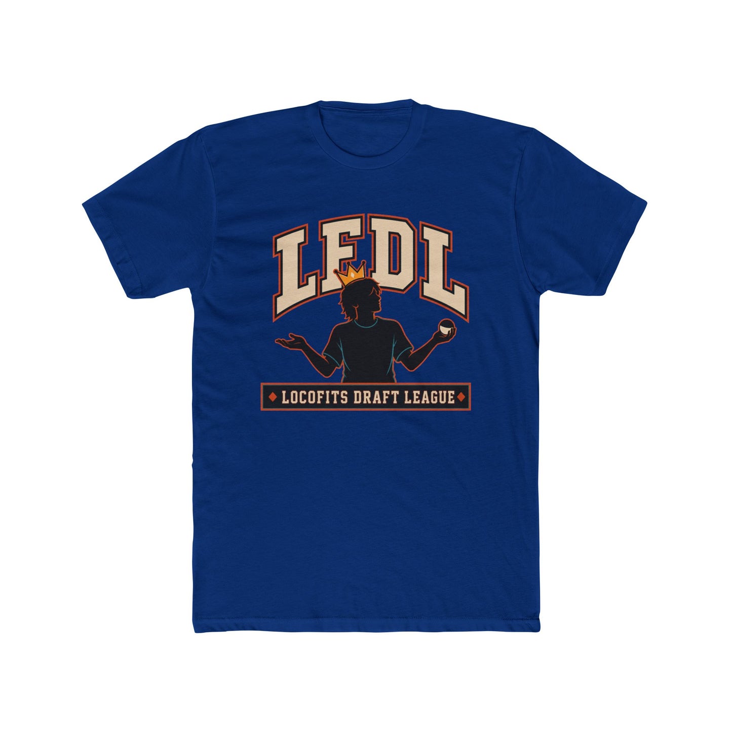 LocoFits Draft League AP Portrait Silhouette Logo Cotton Crew Tee