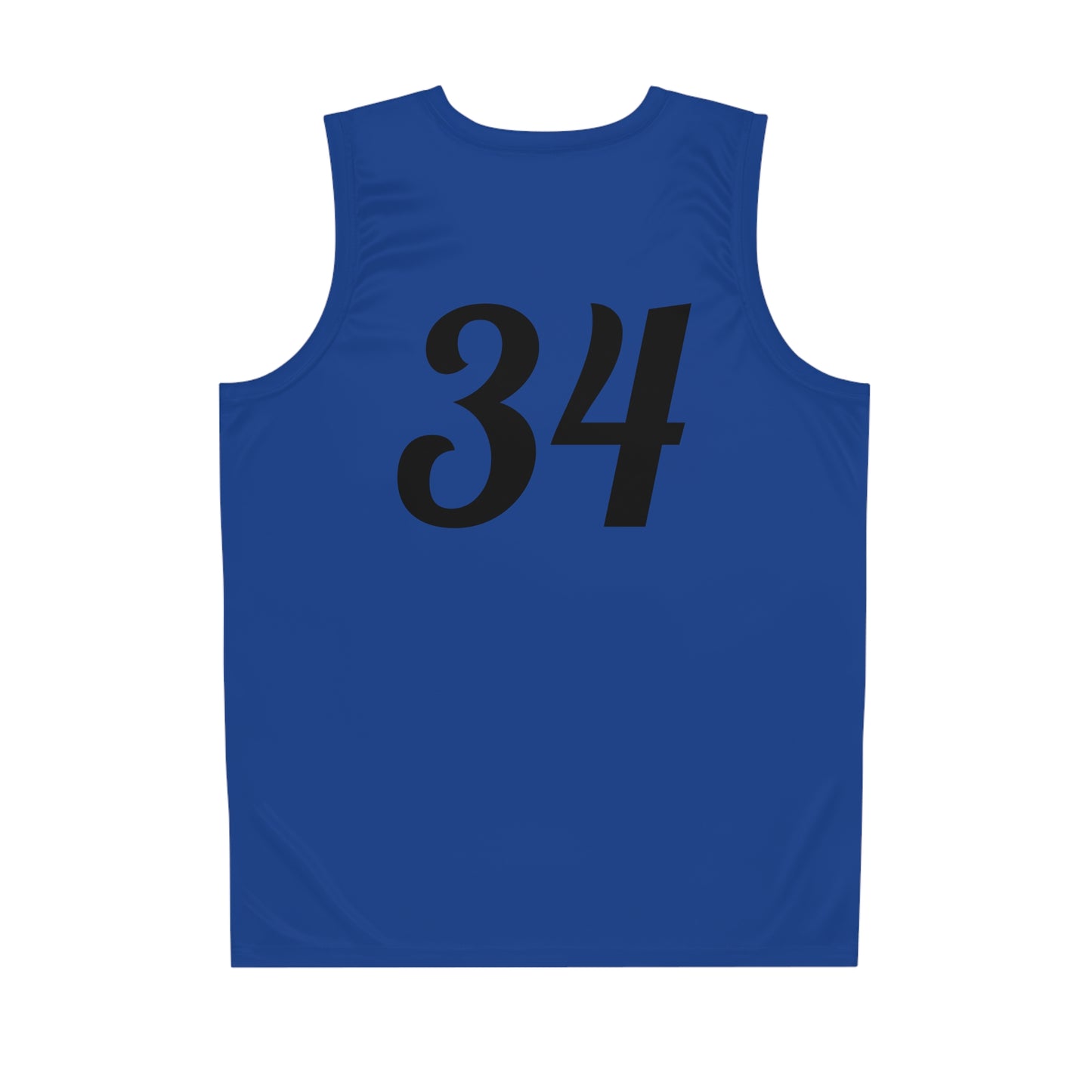 Blue "Hustler Ave" #34 All Business Gold Briefcase Alt. Basketball Jersey