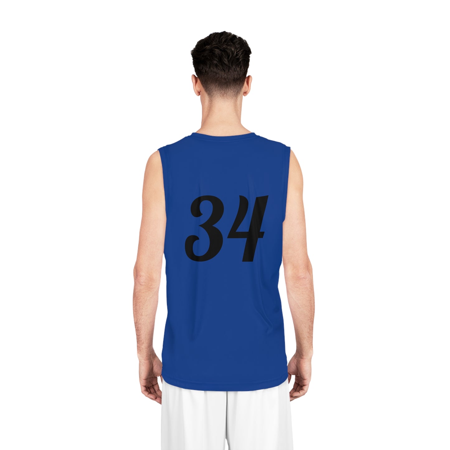 Blue "Hustler Ave" #34 All Business Gold Briefcase Alt. Basketball Jersey