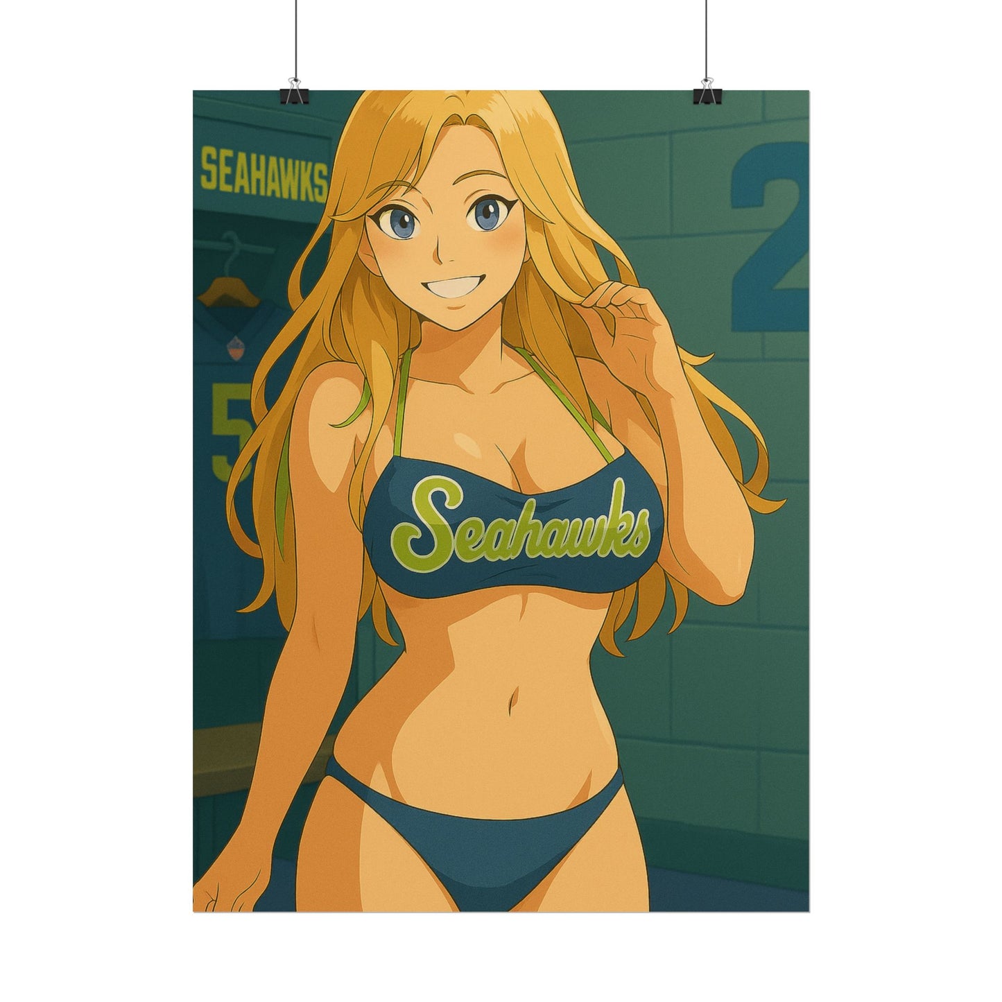 Loco Fits Anime Girls 'Seahawks Girl Swimsuit 1' Poster