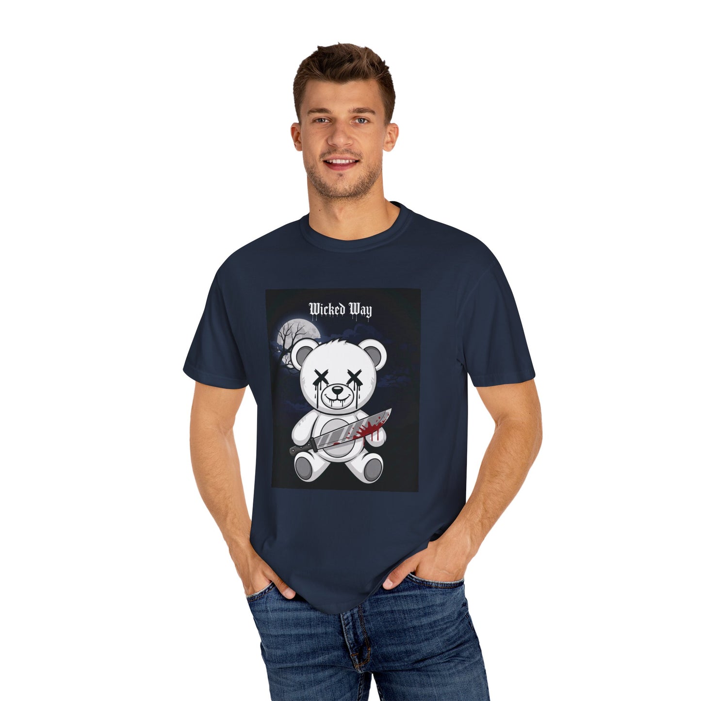 Limited Edition "Wicked Way" Machete 'Midnight' Block Teddy Graphic T-Shirt