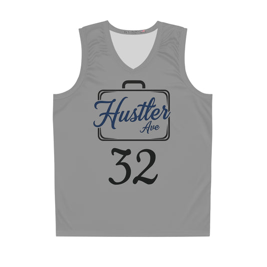 Grey "Hustler Ave" #32 All Business Alt. Basketball Jersey