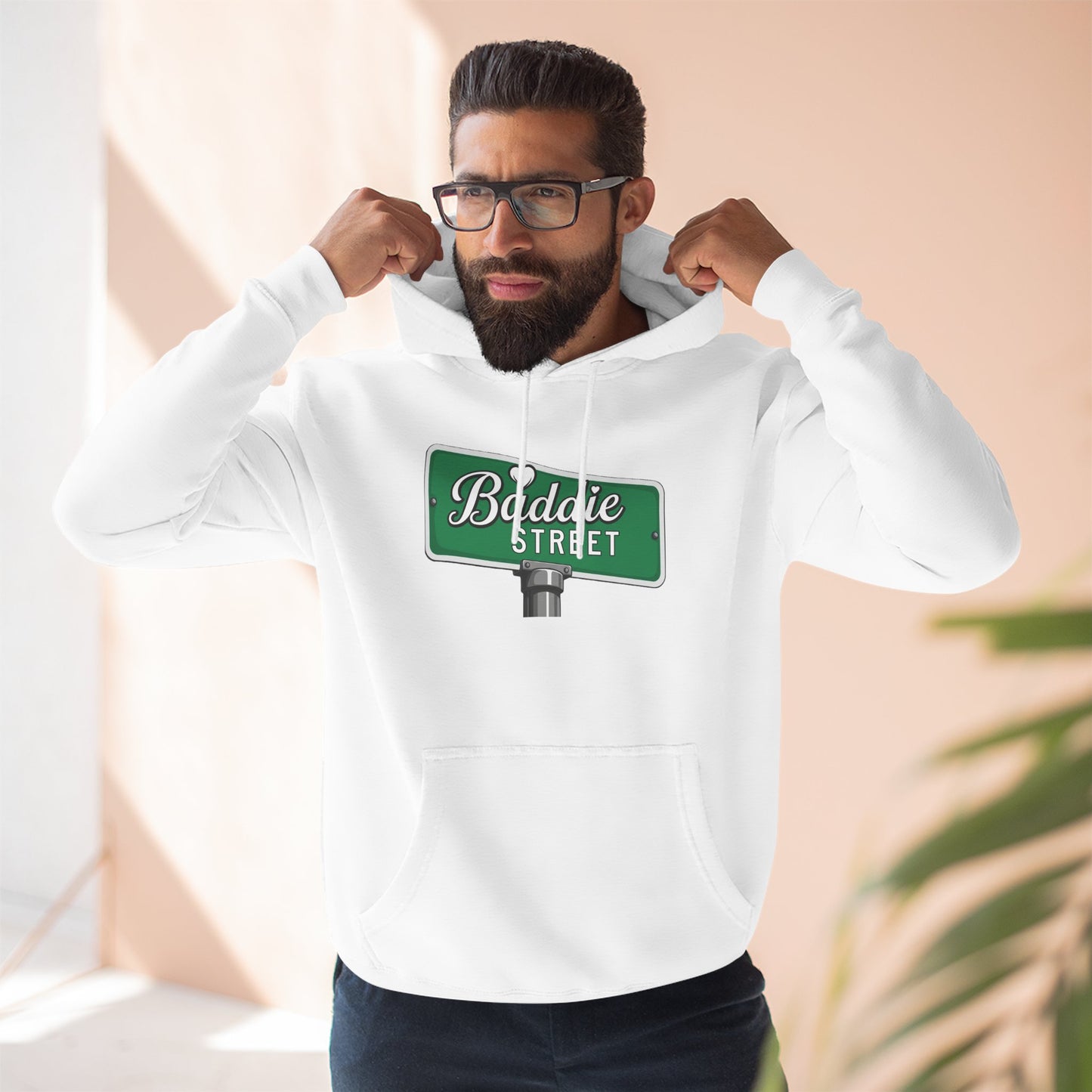 "Baddie Street" Bold Street Sign Fleece Hoodie