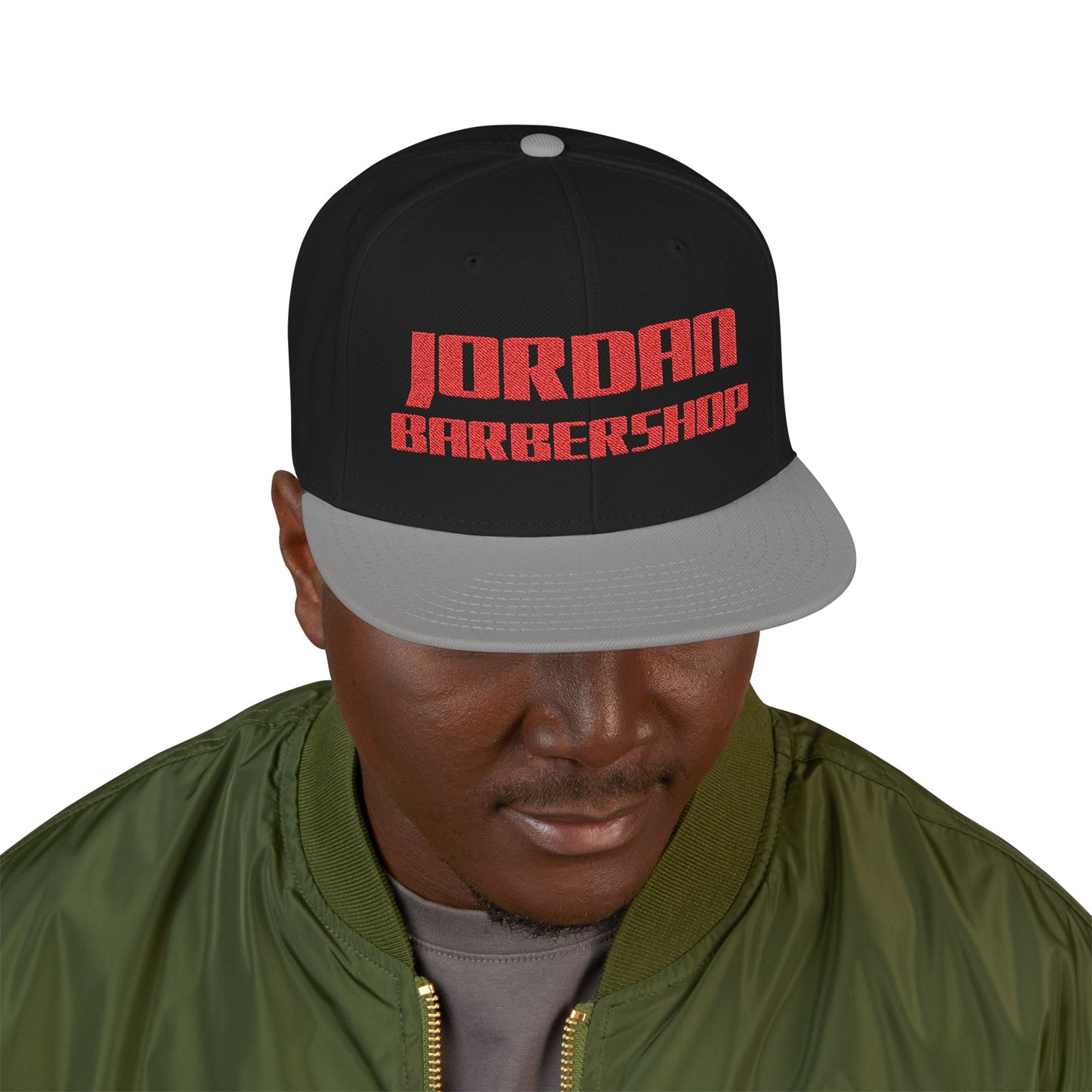 Jordan Barbershop Red Text Snapback