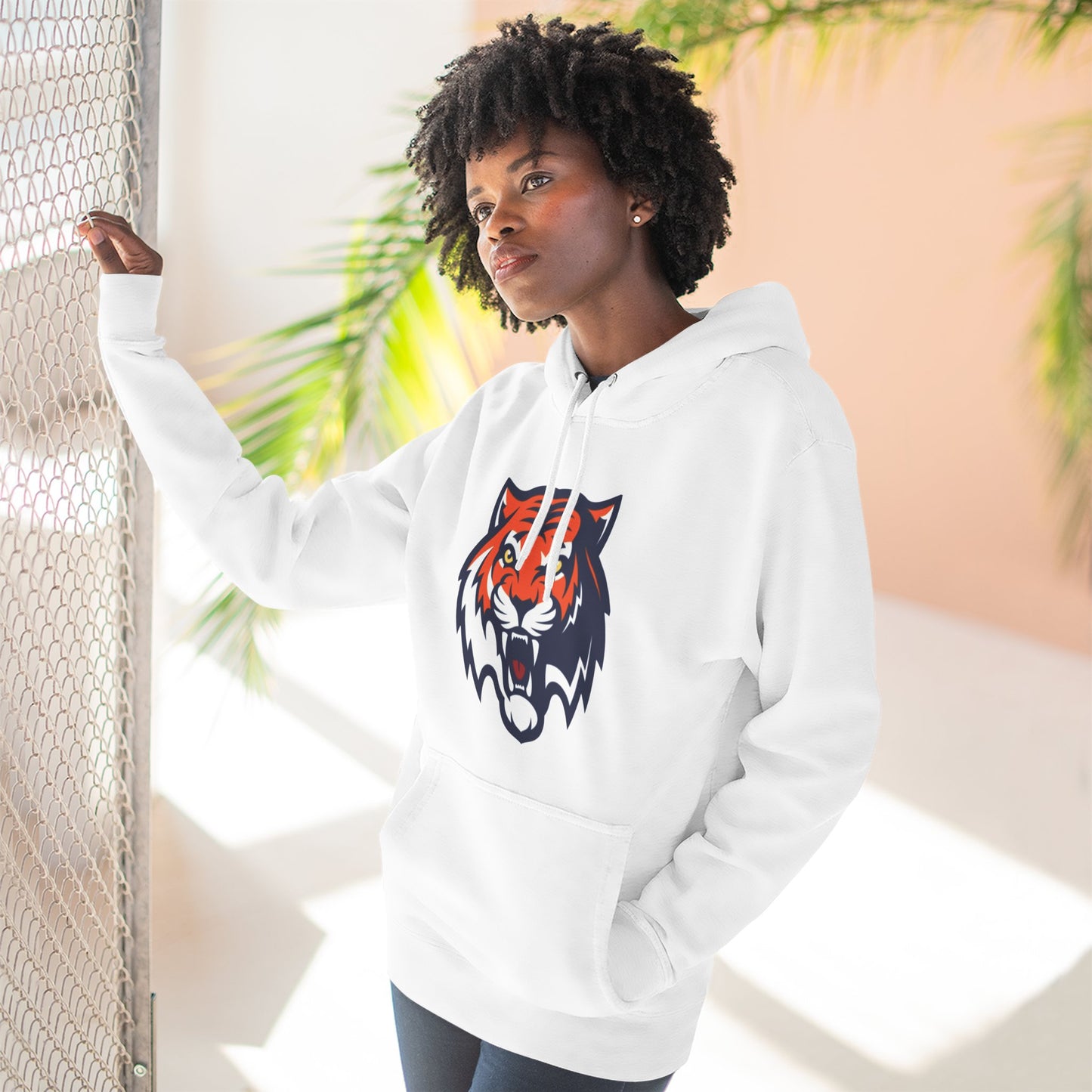 'Auburn Tiger Head' Three-Panel Fleece Hoodie