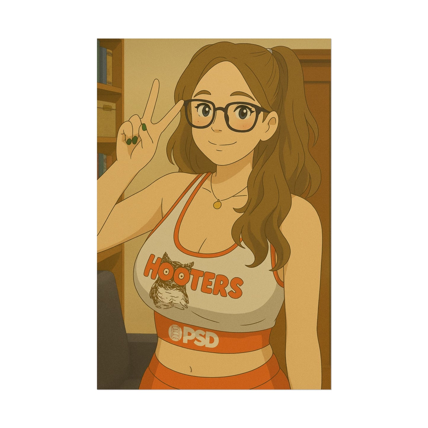 Loco Fits Anime Girls 'Nerdy Hooters Girl' Poster