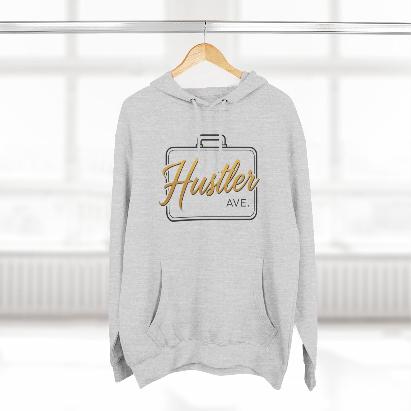 "Hustler Ave" All Business Gold Breifcase Hoodie